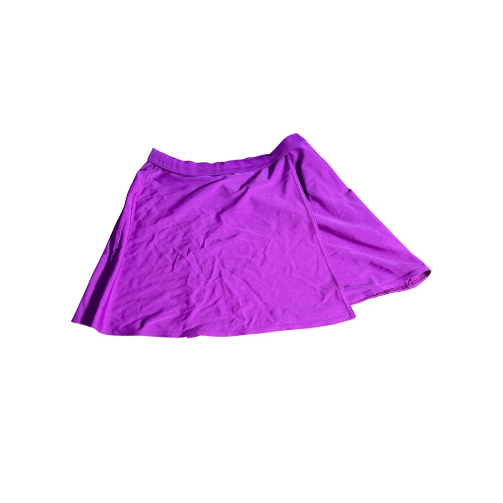 Vintage Anne Cole Swim Skirt Women Size M Purple neon 90s fashion
